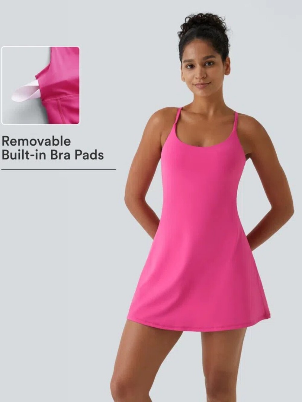 HALARA Hot Pink Sleeveless Mini Tennis Dress - Picture 1 of 7